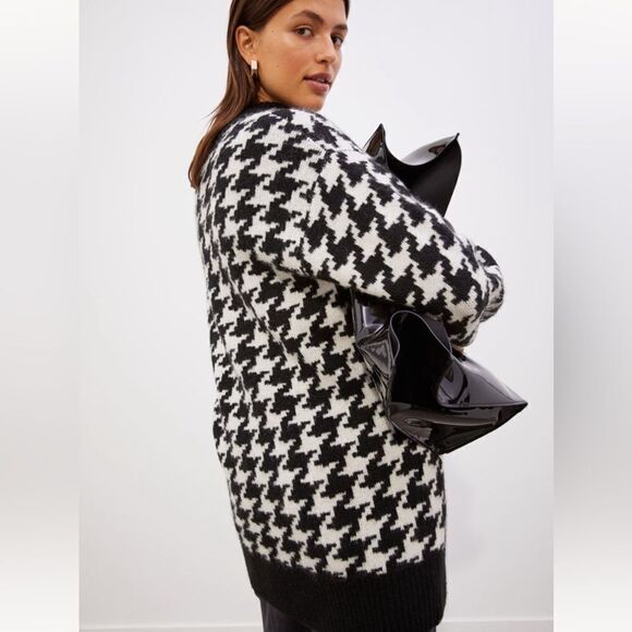 H&M Jacquard Knit Houndstooth Dress New - Picture 5 of 13